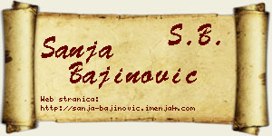 Sanja Bajinović vizit kartica